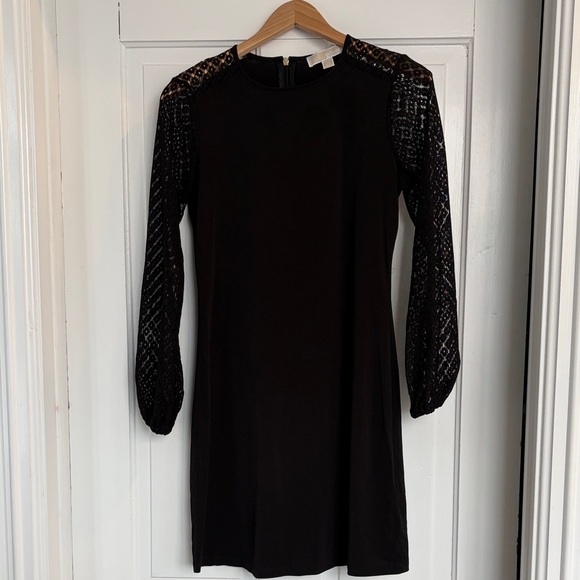 Michael Kors Dresses & Skirts - Michael Kors Black Dress with Lace Sleeves Women’s Size XS